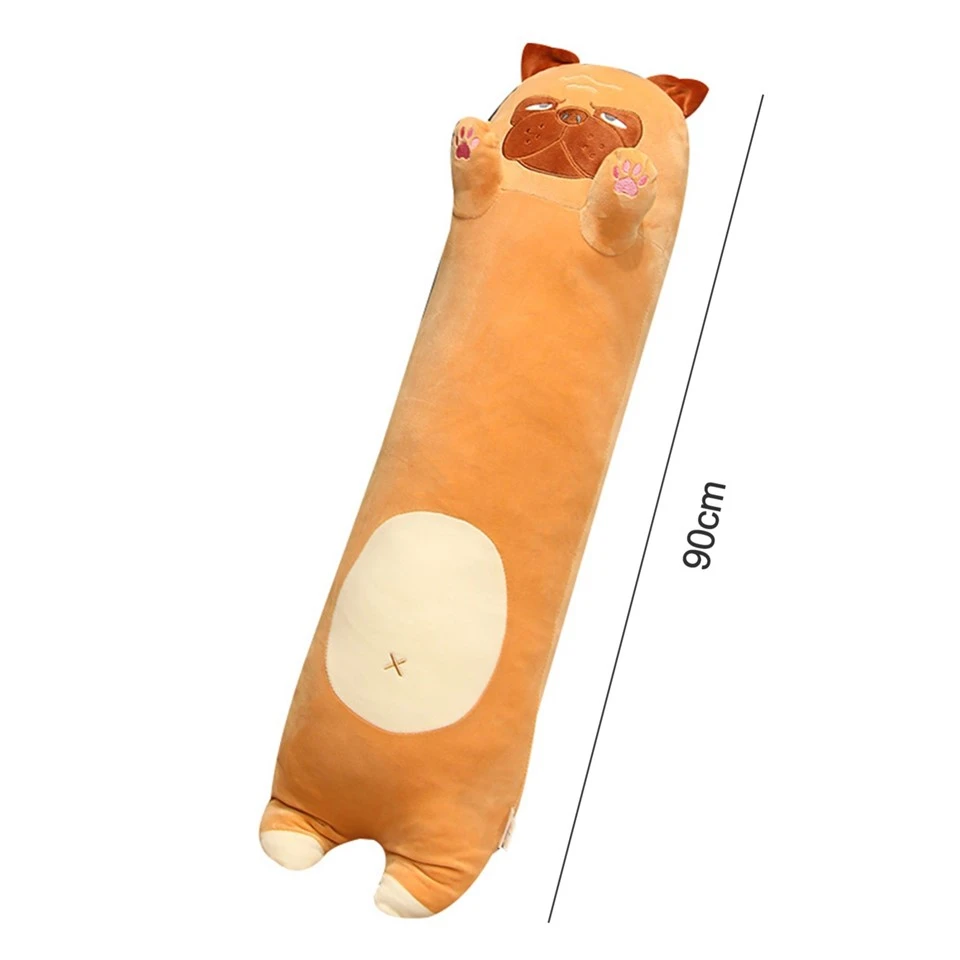 Long Strip Dog Plush Pillow Cute Stuffed Puppy Animal Doll Lumbar Support
