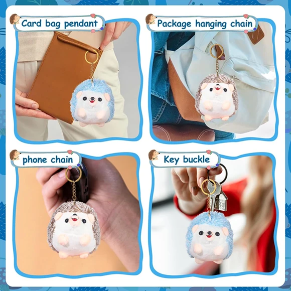 Stuffed Hedgehog Pendants Plush Toys Keychain Plushie